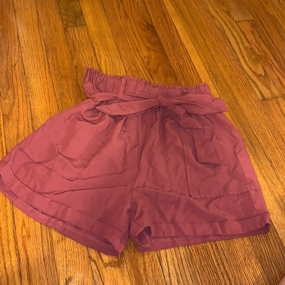 Burgundy colored shorts